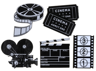 Dřevěné dekorační výseky The Cinema – 10 ks