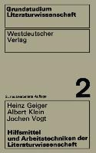 Hilfsmittel und Arbeitstechniken der Literaturwissenschaft