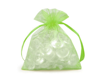 Dárkový pytlík 9x11 cm organza - 10 ks - 25 zelená sv.