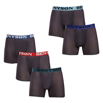 5PACK pánské boxerky Benysøn černé (7124) XXL