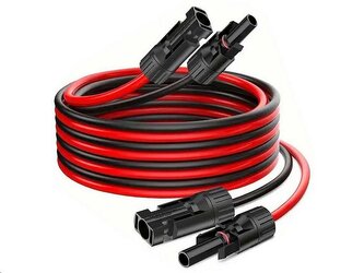 Solární kabel 10m prodlužovací H1Z2Z2-K, 4mm2, červený+černý s konektory MC4