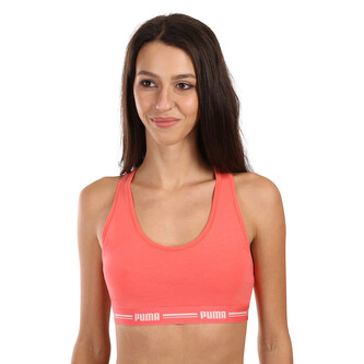 Dámská sportovní podprsenka Puma růžová (604022001 025) XL Dámská sportovní podprsenka Puma růžová (604022001 025) XL