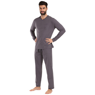 Pánské pyžamo Nedeto šedé (NP003) 4XL