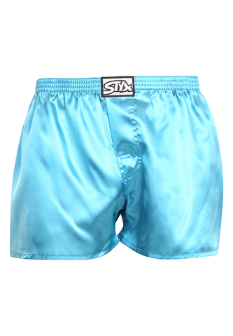 Pánské trenky Styx klasická guma saténové modré (C967) XL