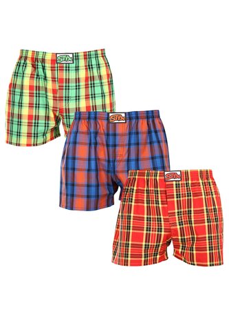 3PACK pánské trenky Styx klasická guma vícebarevné (3A100618) M