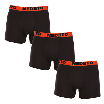 3PACK pánské boxerky Nedeto černé (3NBC3) L
