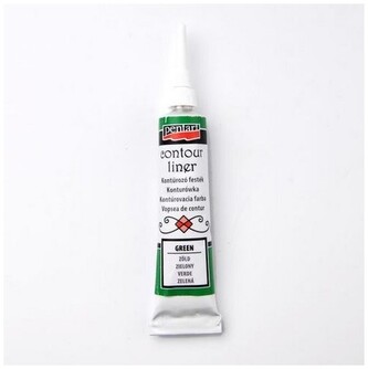 Farba konturówka ziel. tuba 20ml z aplikatorem, Pentart