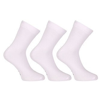 3PACK ponožky Nedeto kotníkové bambusové bílé (3PBK02) M