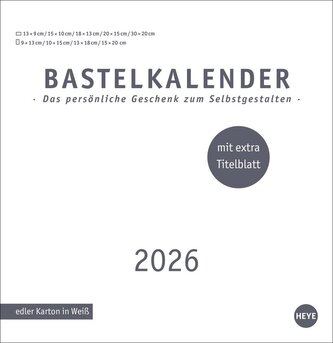 Premium-Bastelkalender weiß groß 2026