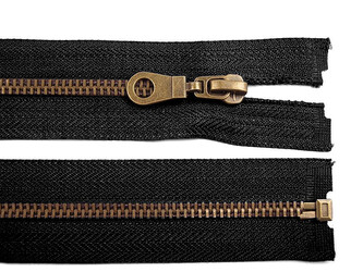 Staromosazný zip No 5 délka 60 cm bundový - 1 ks - 322 černá