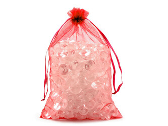Dárkový pytlík 17x23 cm organza - 10 ks - 12 červená