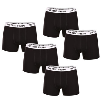 5PACK pánské boxerky Pietro Filipi černé (5BCL003) XL 5PACK pánské boxerky Pietro Filipi černé (5BCL003) XL