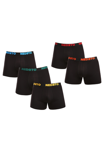 5PACK pánské boxerky Nedeto černé (5NB003) L