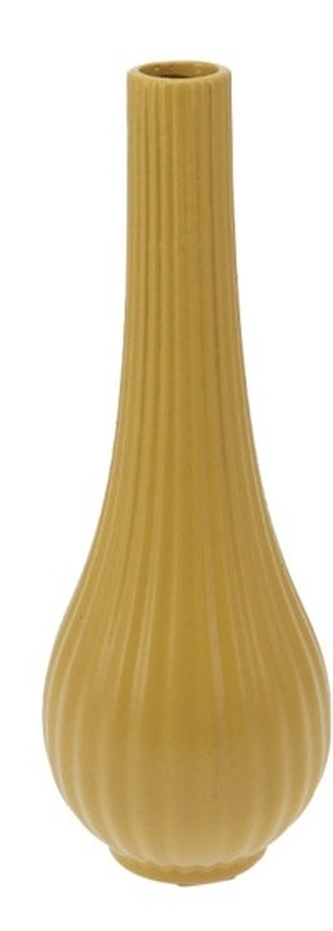 Vysoká porcelánová váza 26 cm hořčicová