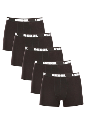 5PACK pánské boxerky Nedeto Rebel černé (5NBR001) 4XL