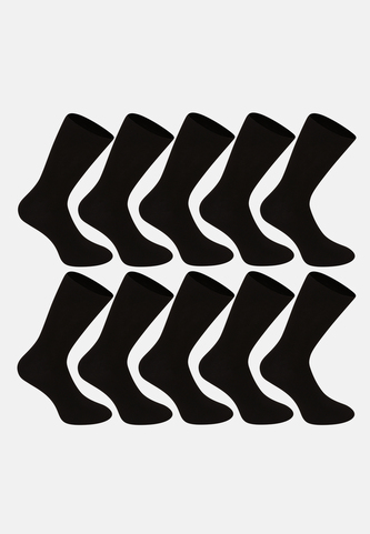 10PACK ponožky Nedeto vysoké bambusové černé (10NDTP001) S