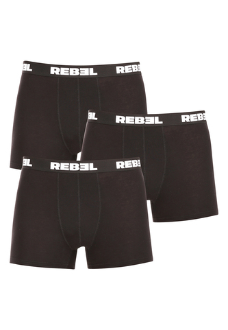 3PACK pánské boxerky Nedeto Rebel černé (3NBR001) L
