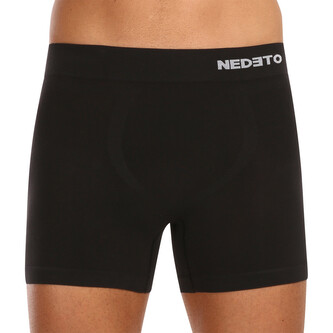 Pánské boxerky Nedeto bezešvé bambusové černé (NDTB001S) M