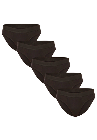 5PACK pánské slipy Nedeto černé (5NDTS001) XL