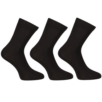 3PACK ponožky Nedeto kotníkové bambusové černé (3PBK01) XL