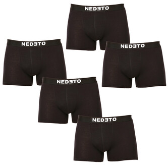 5PACK pánské boxerky Nedeto černé (5NB001b) L