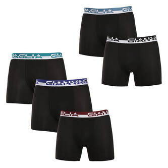 5PACK pánské boxerky Gianvaglia černé (5012-5) XL