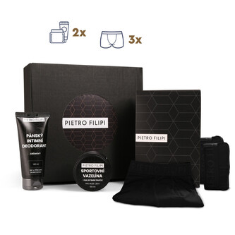 Pánská dárková sada 3PACK boxerky a kosmetika Pietro Filipi (5PAJK2)  L