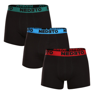 3PACK pánské boxerky Nedeto černé (3NB002) L