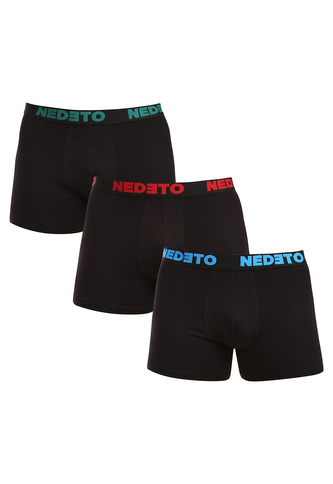 3PACK pánské boxerky Nedeto černé (3NB003b) XL