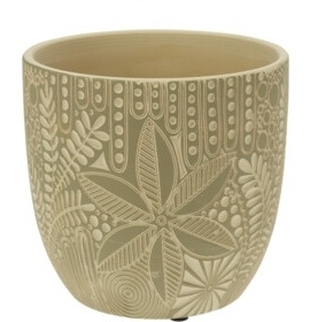 Keramický květináč Henry zelený květ