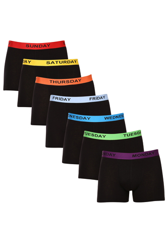 7PACK pánské boxerky Nedeto černé (7NDTB001-week) XXL