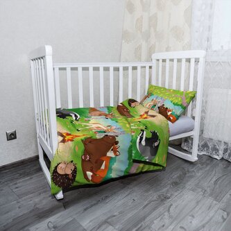 Dětské povlečení do postýlky Lesní zvířátka 2: 130x90 / 40x60