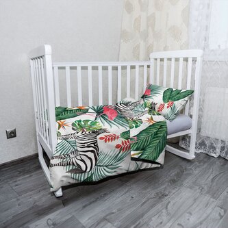 Dětské povlečení do postýlky Zebra a plameňák: 130x90 / 40x60