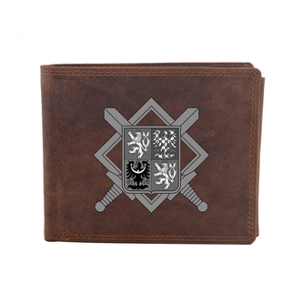 Kožená peněženka Striker znak AČR - hnědá