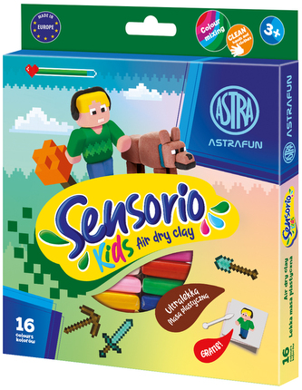 Masa plastyczna Pixel Sensorio Kids - 16 kolorów, Astra