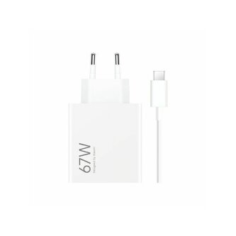 Xiaomi MDY-12-EH USB-A 67W Cestovní Nabíječka + USB-C 6.2A Datový Kabel White  (Pošk. Balení)