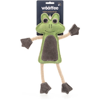 Wooffee kožená hračka Žabka s provazy