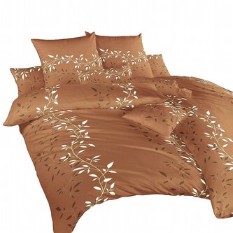 Dadka Povlečení krep Mandevila hnědá 240x200, 2x70x90 cm