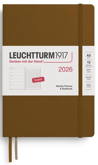 Weekly Planner & Notebook 2026 Medium (A5) Spice Brown