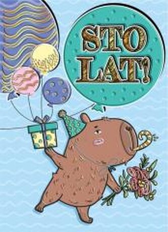 Karnet A5 Urodziny - Kapibara akrobatka