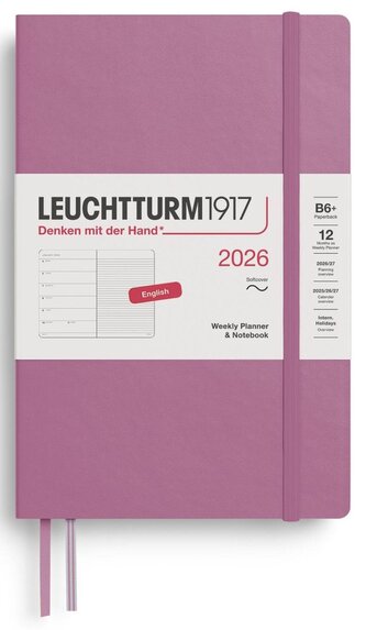 Weekly Planner & Notebook 2026 Paperback (B6+) Dusty Rose