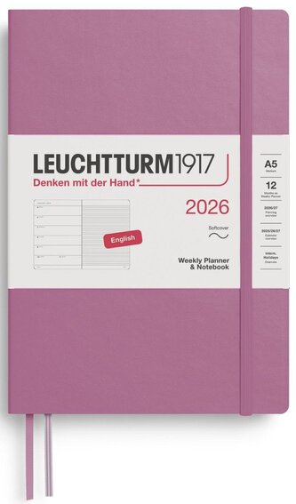 Weekly Planner & Notebook 2026 Medium (A5) Dusty Rose