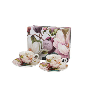 2 filiżanki espresso ze spodkami MAGNOLIE 2 filiżanki espresso ze spodkami MAGNOLIE