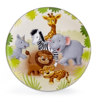 talíř d21cm mělký, AFRIKA, dětský, porcelán