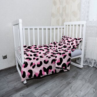 Dětské povlečení do postýlky Růžový gepard: 130x90 / 40x60 Dětské povlečení do postýlky Růžový gepard: 130x90 / 40x60