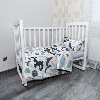 Dětské povlečení do postýlky Dětský mořský svět: 100x135 / 40x60 Dětské povlečení do postýlky Dětský mořský svět: 100x135 / 40x60