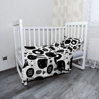 Dětské povlečení do postýlky Kočička a medvěd: 120x90 / 40x60