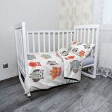 Dětské povlečení do postýlky Sovy 2: 100x135 / 40x60