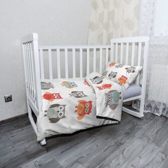 Dětské povlečení do postýlky Sovy 2: 100x135 / 40x60