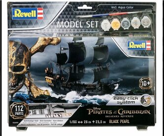 Model statku do składania 1:150 65499 Easy-Click Czarna Perła Piraci z Karaibów Revell + 5 farbek, pędzelek Model statku do składania 1:150 65499 Easy-Click Czarna Perła Piraci z Karaibów Revell + 5 farbek, pędzelek